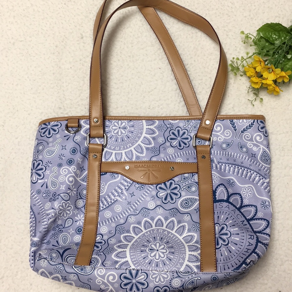 Isaac Mizrahi floral kerchief tote EUC